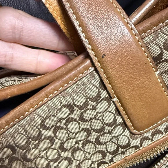 Coach Tan and Camel Brown Leather Handbag - Picture 14 of 15